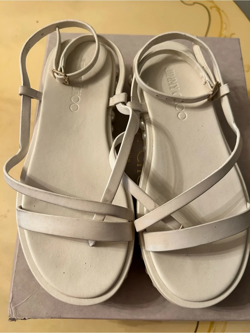 Jimmy Choo Pearl Accent Sandals Authentic - Picture 6 of 10